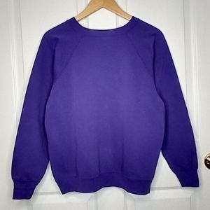 Vintage 90's Hanes blank purple crewneck sweatshirt